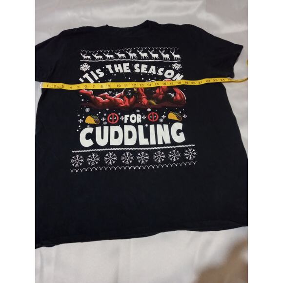 Marvel Comics Deadpool Tis The Season For Cuddling  Men's Christmas tee Size 2X - Picture 5 of 7